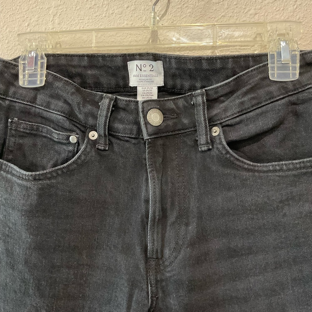 H&M No. 2 Essentials Jeans Black Wash Denim Regular Fit Men’s Size 29/32 - Picture 3 of 13